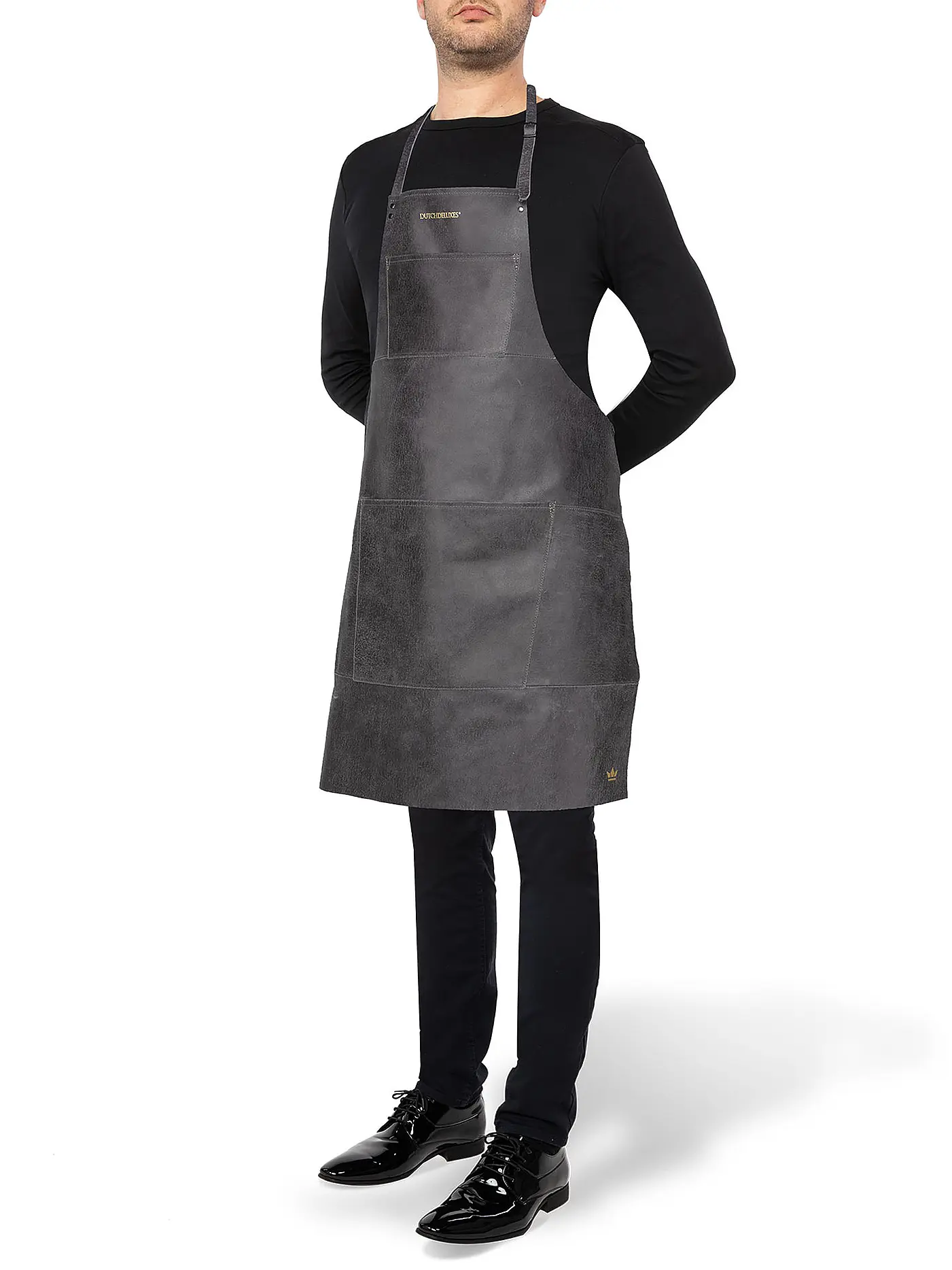 DUTCH DE LUXE | Leder Schürze - Vintage Schwarz | 
